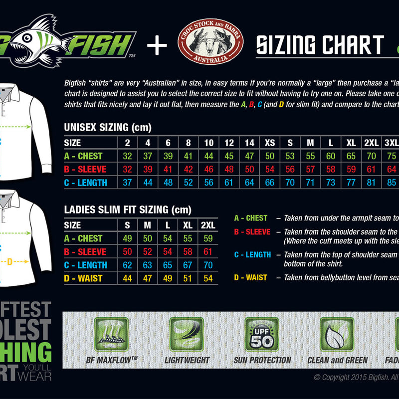 Camisa de pesca Croc Stock y Barra