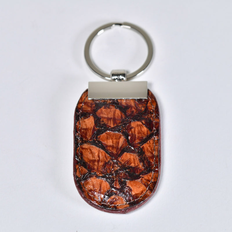 Barramundi Leather Oval Keyring