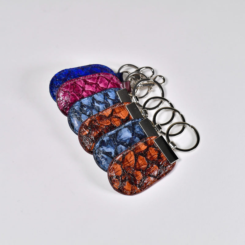 Barramundi Leather Oval Keyring