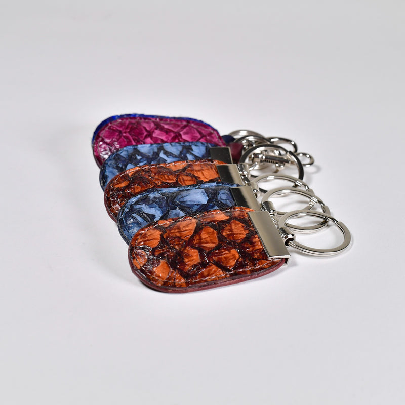 Barramundi Leather Oval Keyring