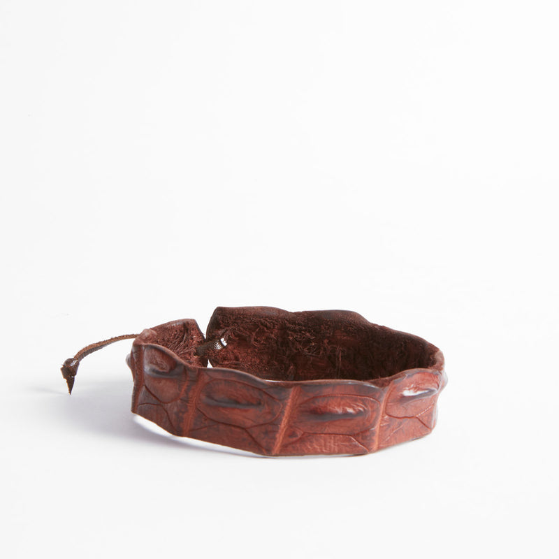 Tobillera de piel de cocodrilo