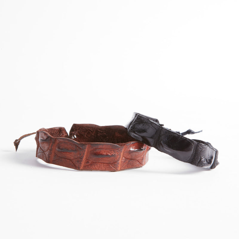 Tobillera de piel de cocodrilo