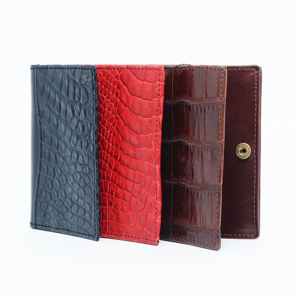 Half Crocodile Leather Business Card Wallet