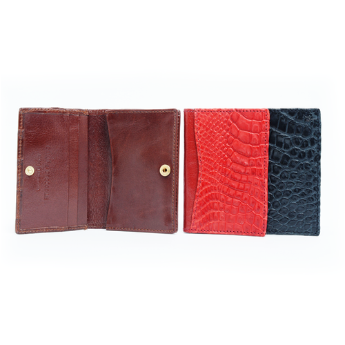 Half Crocodile Leather Business Card Wallet