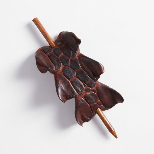 Crocodile Leather Hair Pin