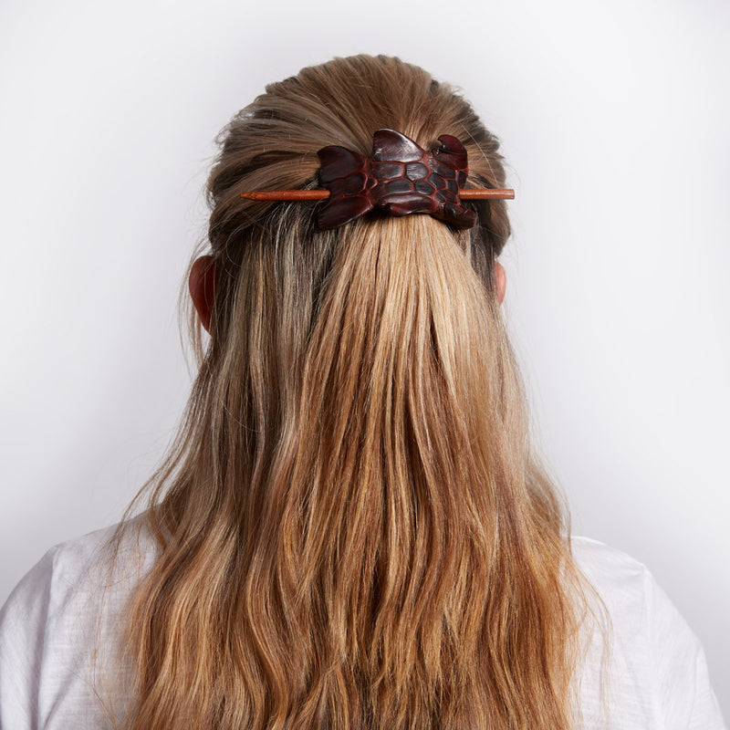 Crocodile Leather Hair Pin