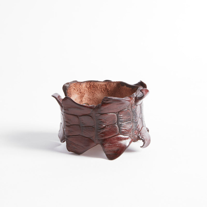 Pulsera gruesa de piel de cocodrilo