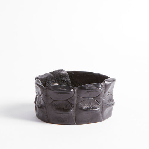 Chunky Crocodile Leather Wristband