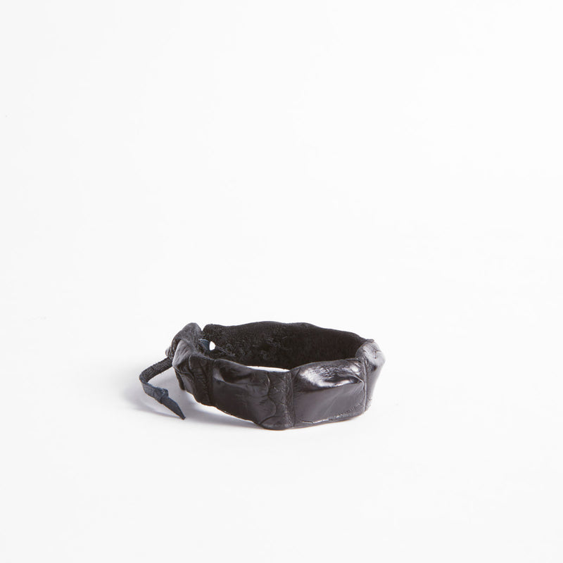 Crocodile Leather Thin Wristband