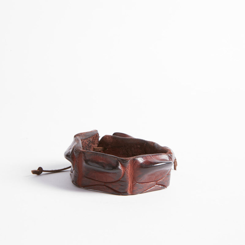 Crocodile Leather Thin Wristband