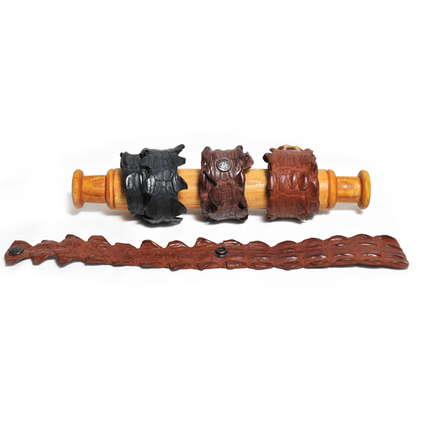 Double Wraparound Crocodile Skin Wristband