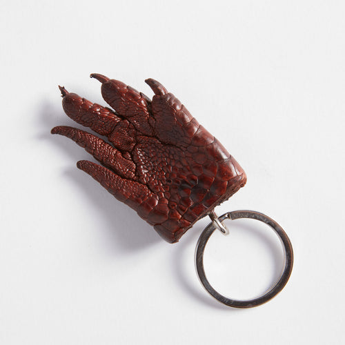 Crocodile Leather Claw Key Ring